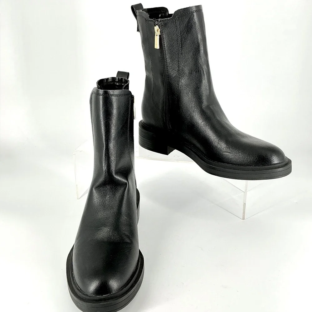 Kenneth Cole Reaction Size 9 Chelsea Boots Black Side Zip NEW Anabelle $70